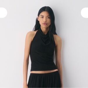 Aritzia Black Halter Neck Top